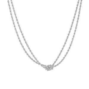 And Now This Silver Plated Knotted Chain Necklace 16”